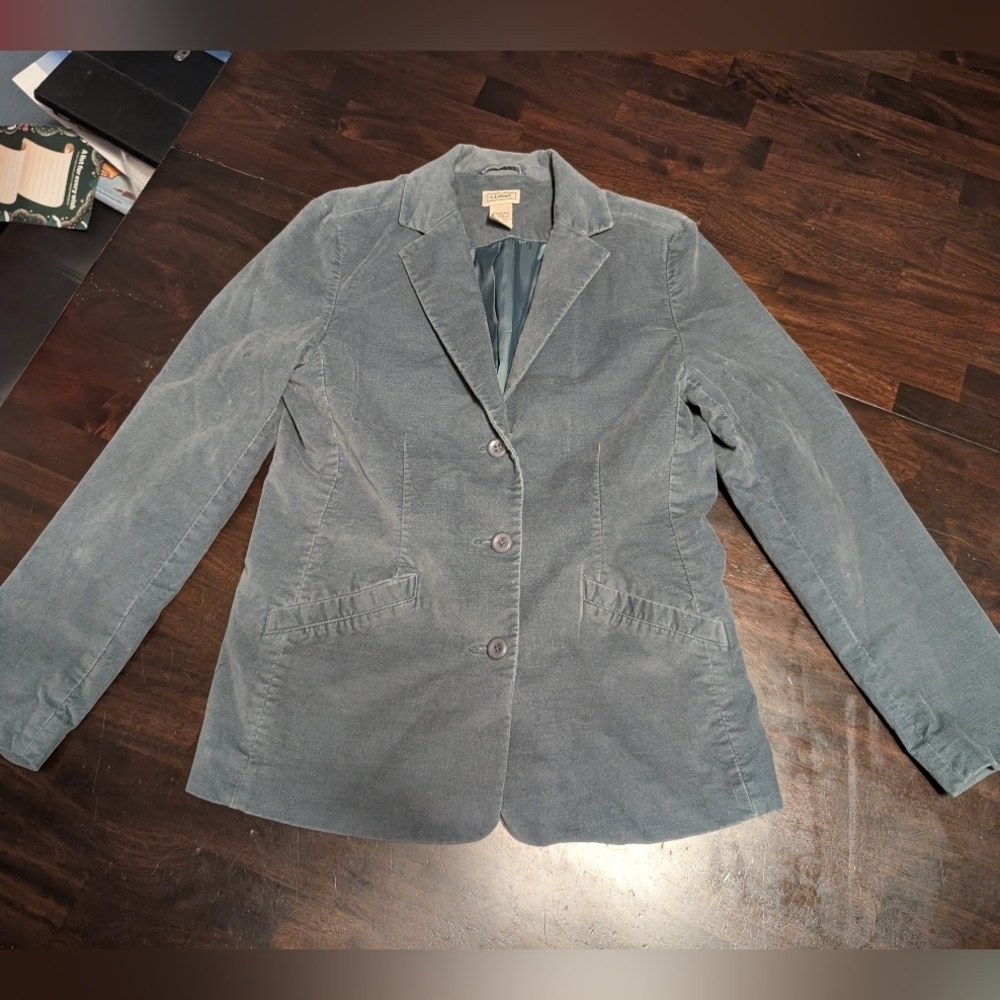 L.L. Bean Women's Lined, Velvet Blazer, Blue, Women's 6 - Picture 1 of 7